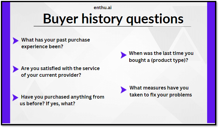 Buyer history 