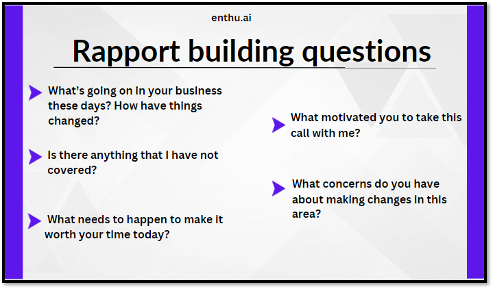 Rapport building questions