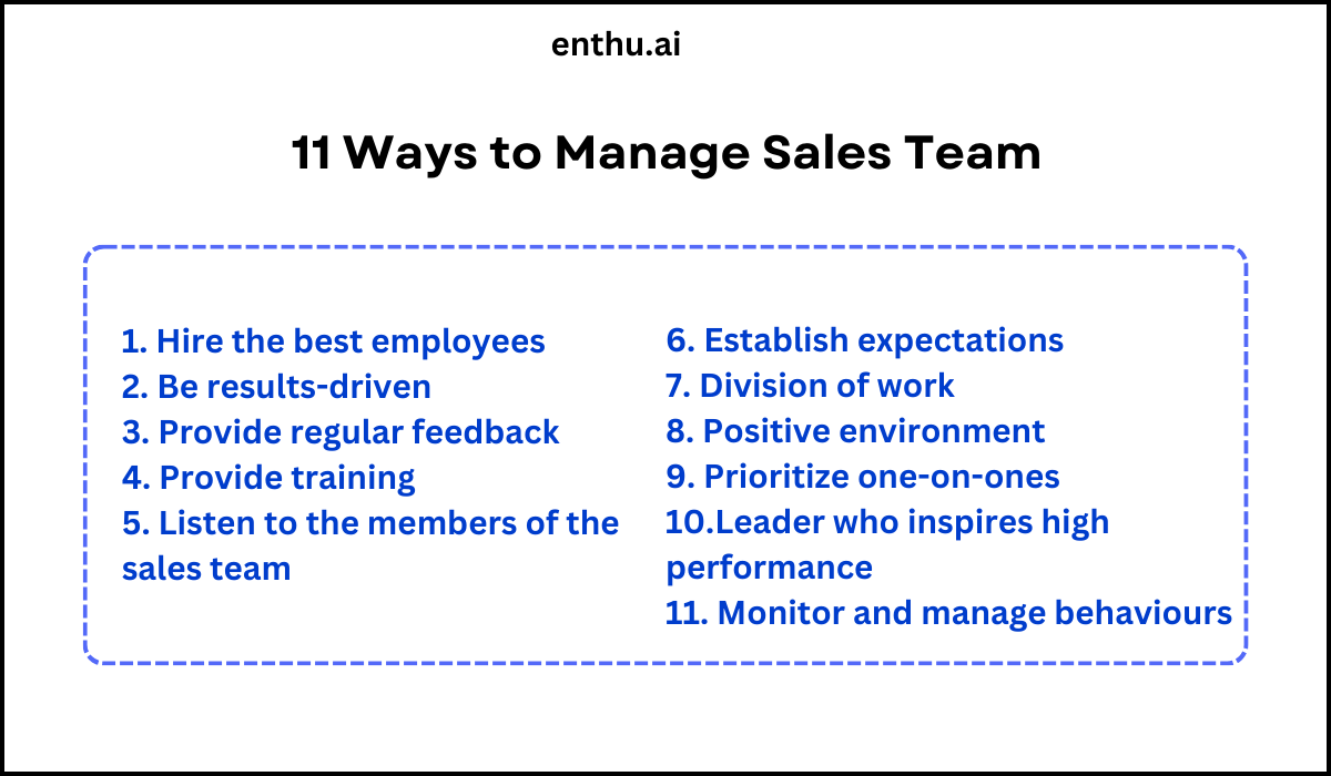 manage a sales team