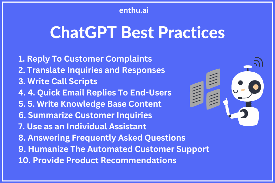 ChatGPT best practices in call center