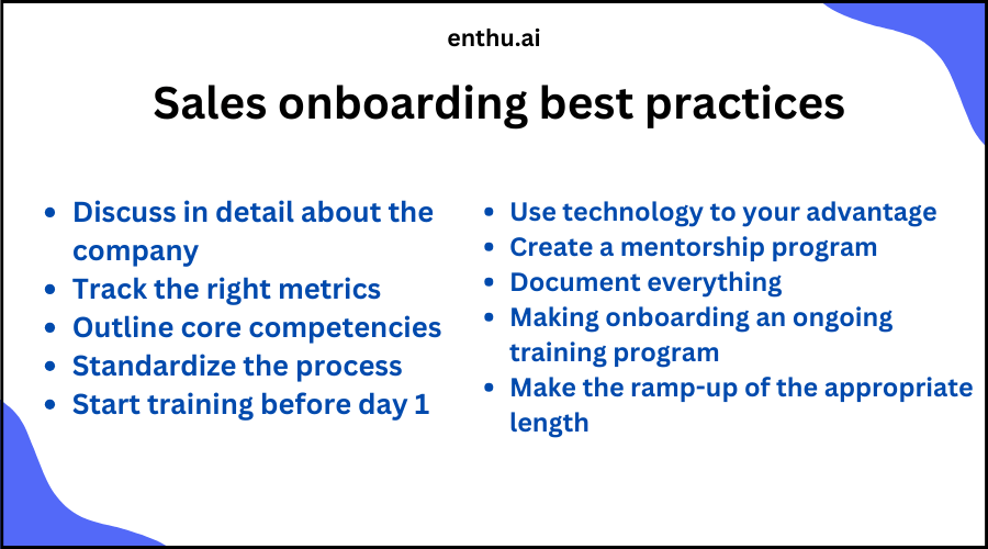 Sales onboarding best practices