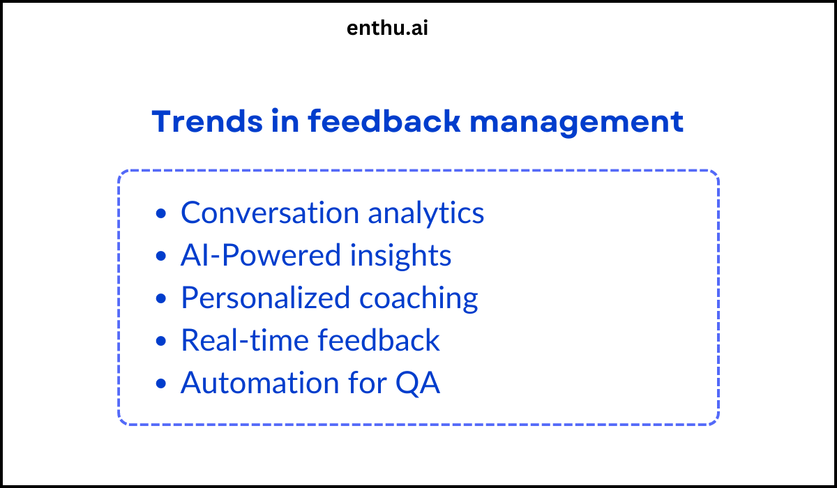Trends in feedback management 
