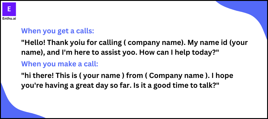 Call center script example 