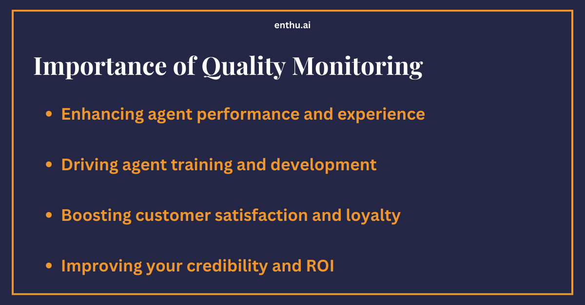 Importance of Quality Monitoring
