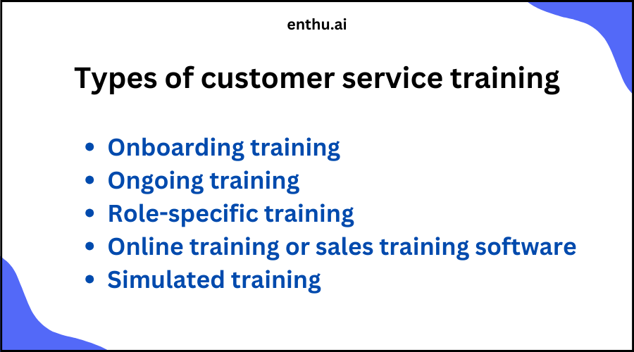 Types of customer service training