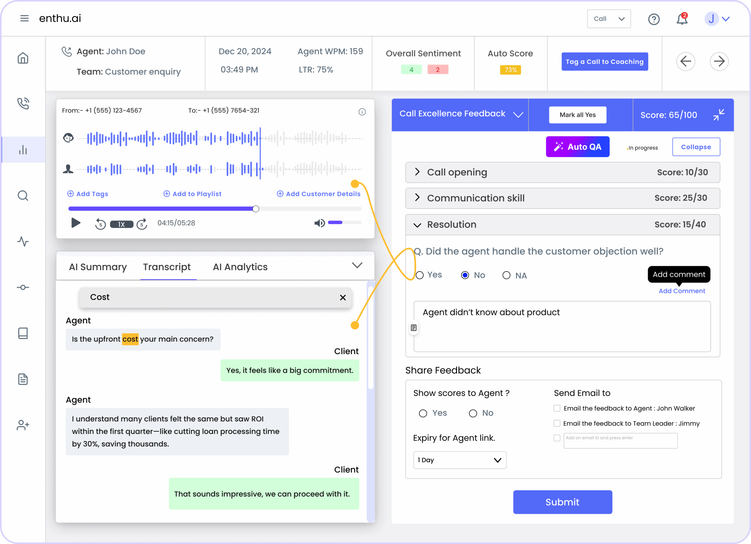 Speech analytics