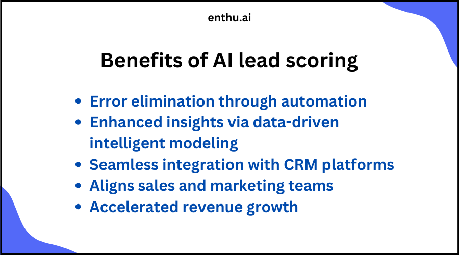 Benefits of lead scoring