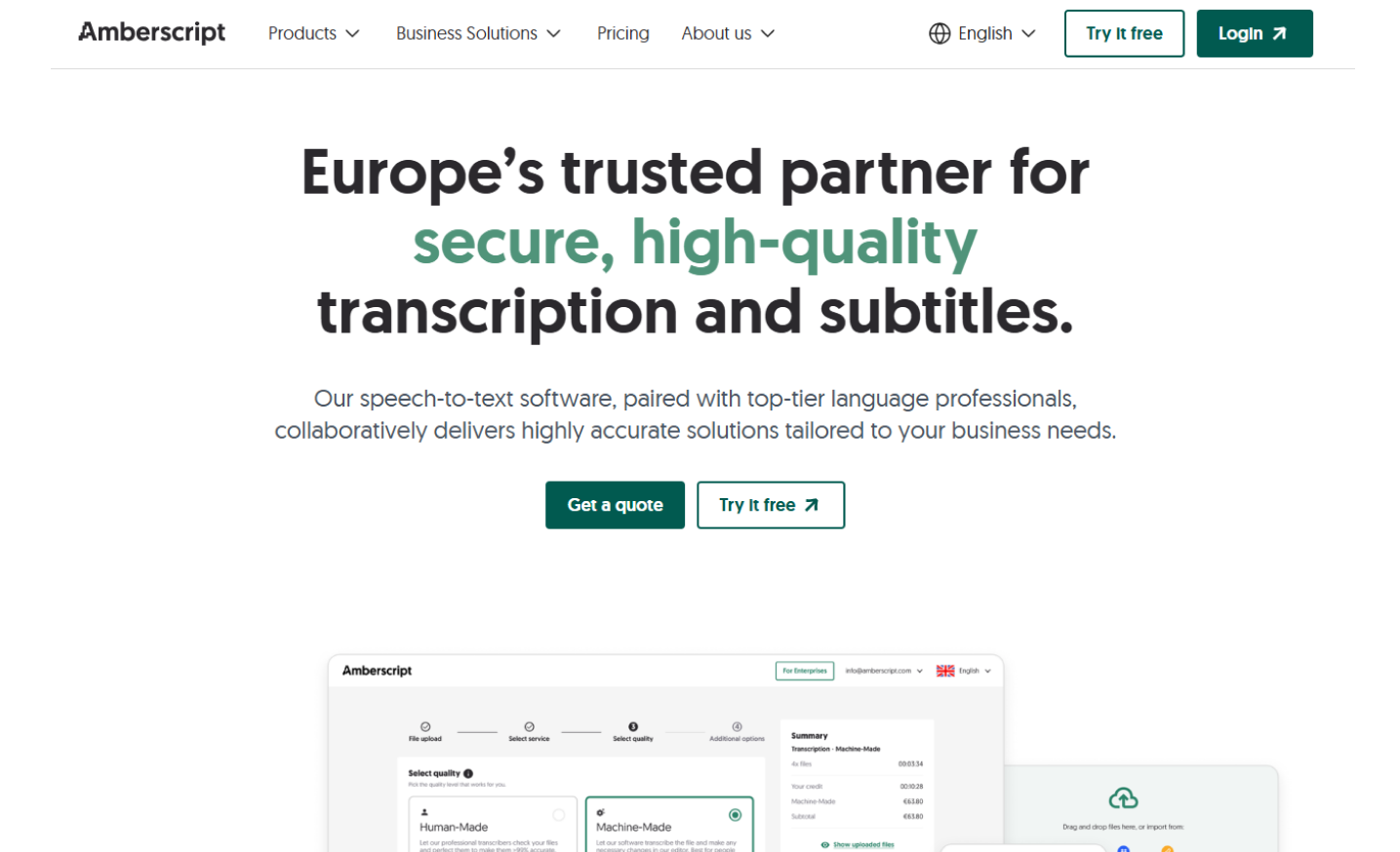 Amberscript Call Transcription Software