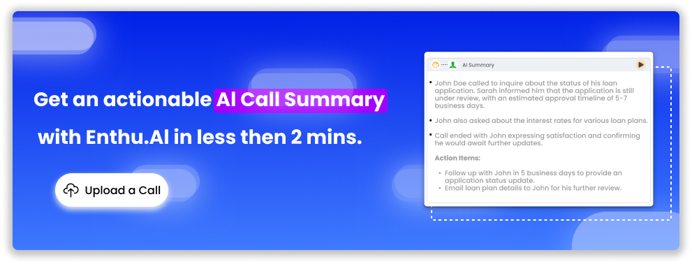 AI call summary upload a call