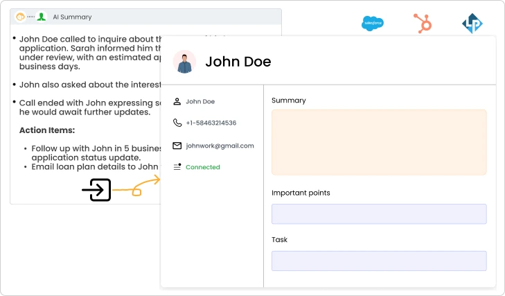 push summaries to CRM