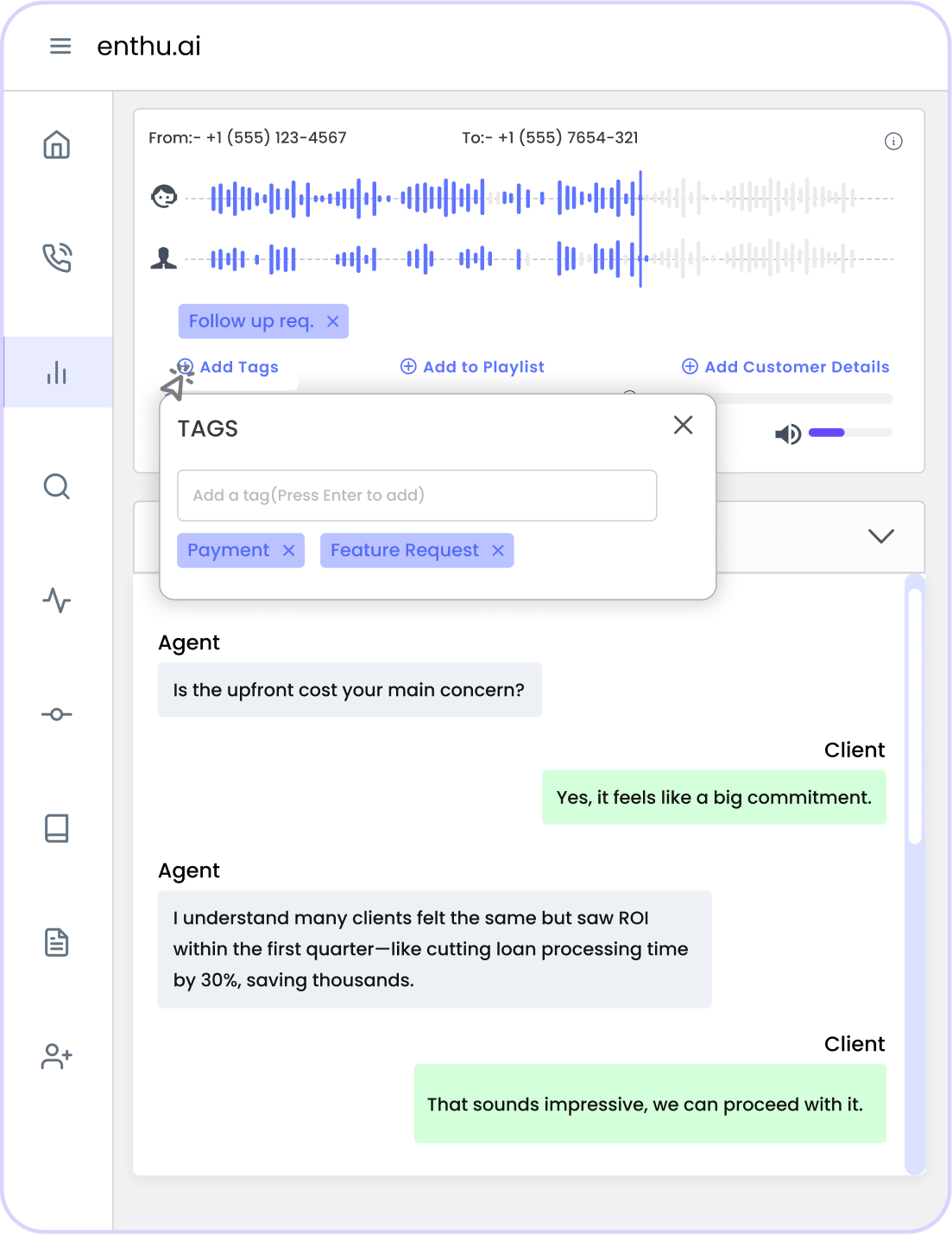 Add call tags in Enthu.AI