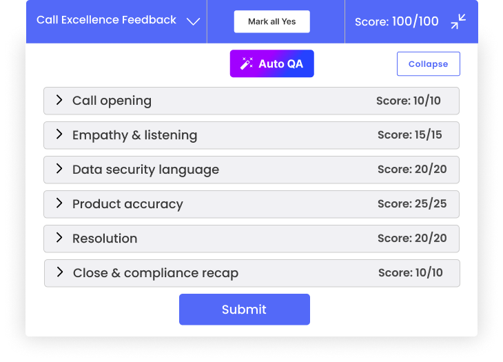 QA feedback form