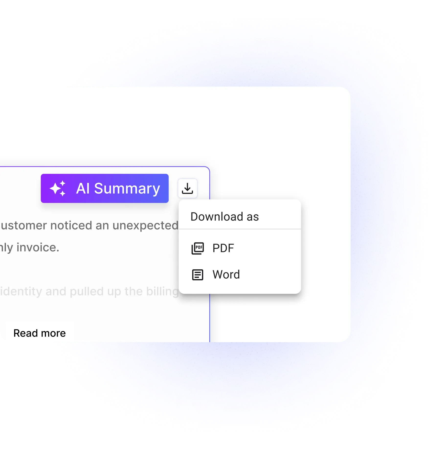 Download AI call summary